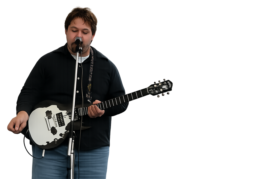 Rob T. Case singing and playing guitar at his final EFA show in 2007.