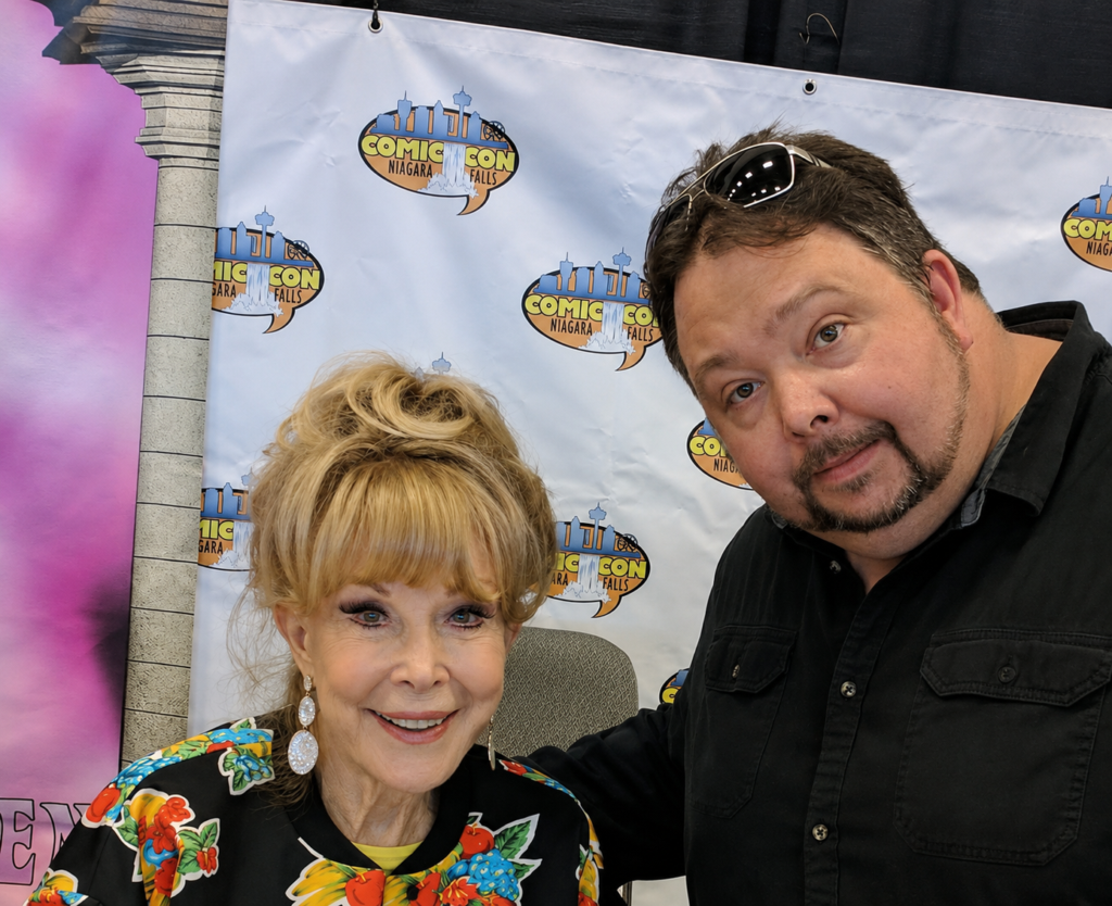 Rob T. Case with Barbara Eden, London Comic Con