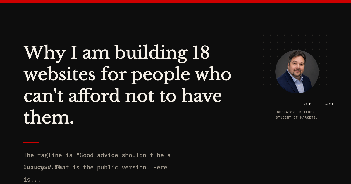 Why I am building 18 websites for people who can’t afford not to have ...